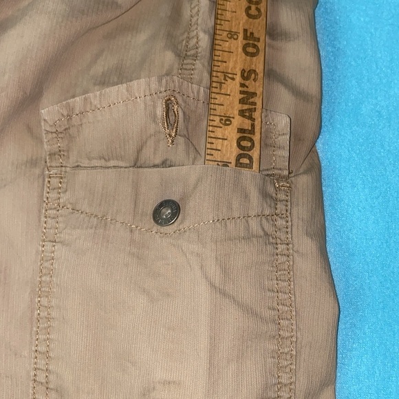 GLORIA VANDERBILT cargo cotton crop pants 9 pockets tan size 14 - Picture 12 of 15